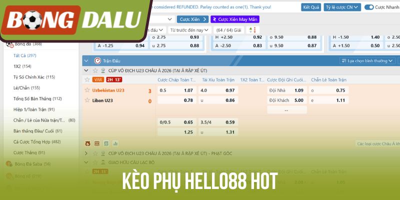 Kèo phụ Hello88 hot